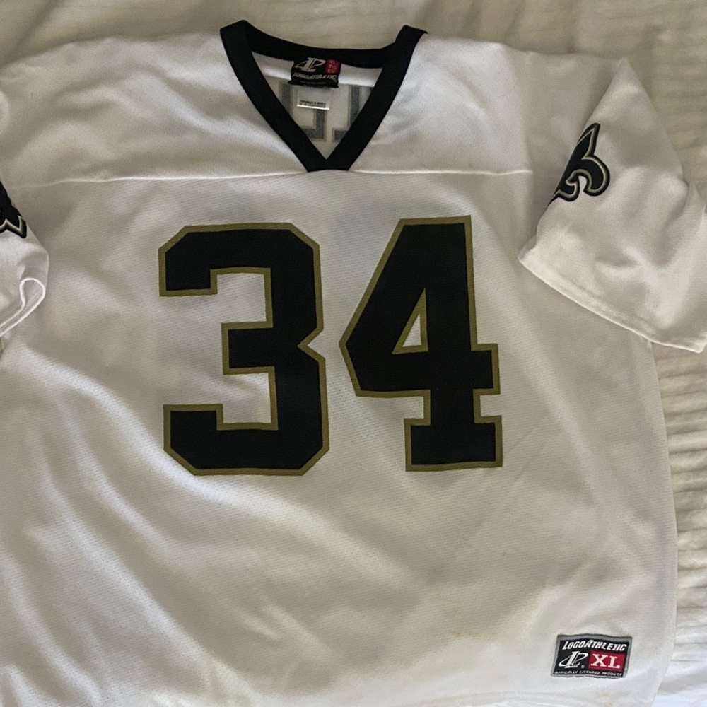 Logo Athletic White Jersey with Black and Red Patch